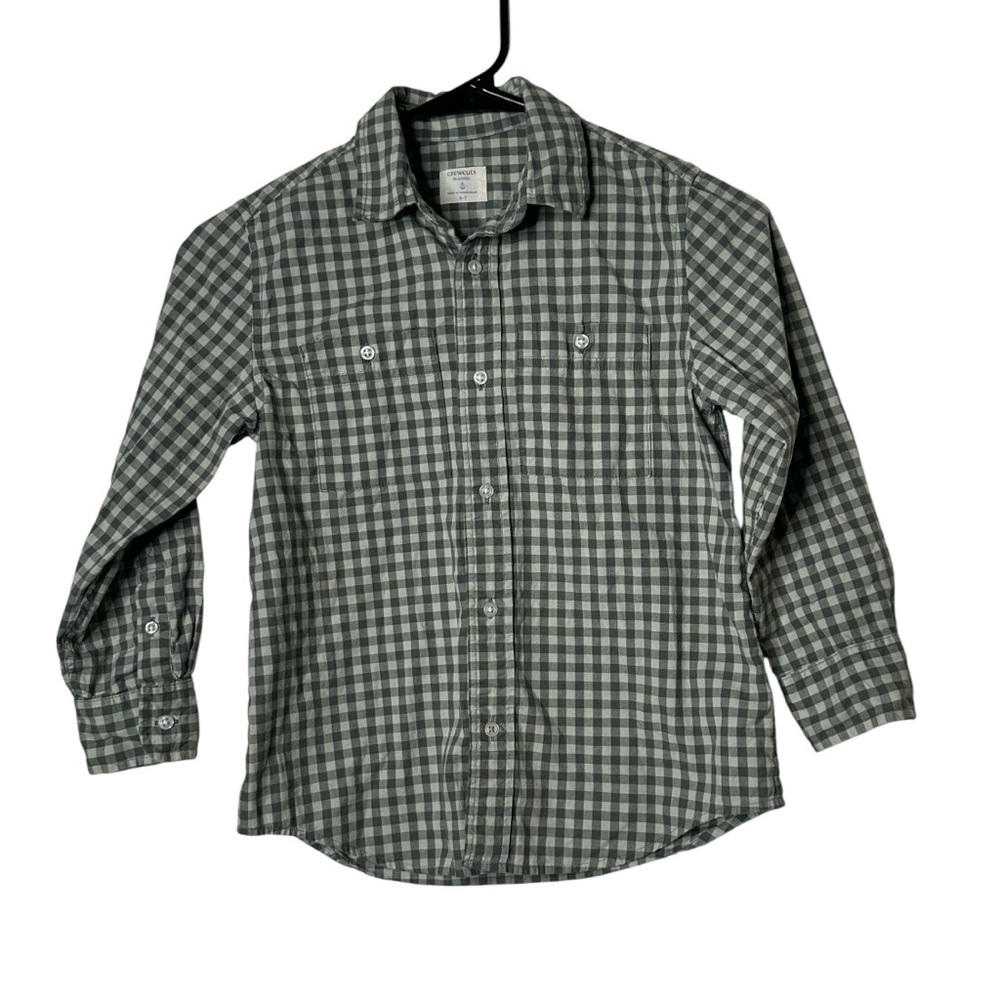 Crewcuts Kids Green Plaid Button Down Shirt